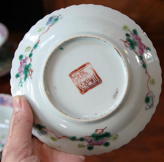 A group of Chinese Straits famille rose phoenix and peony bowls and plates, c.1900, (18)